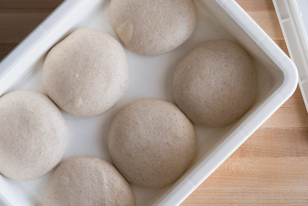 fully proofed sourdough pizza dough