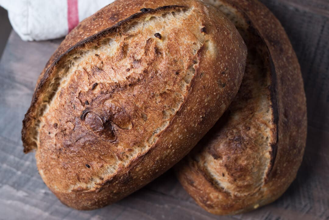 Sourdough with Roasted Potato and Rosemary via @theperfectloaf