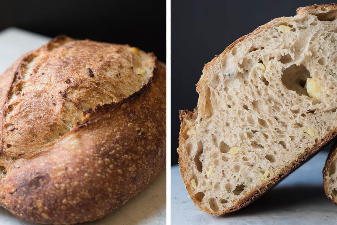 Sourdough with Roasted Potato and Rosemary via @theperfectloaf