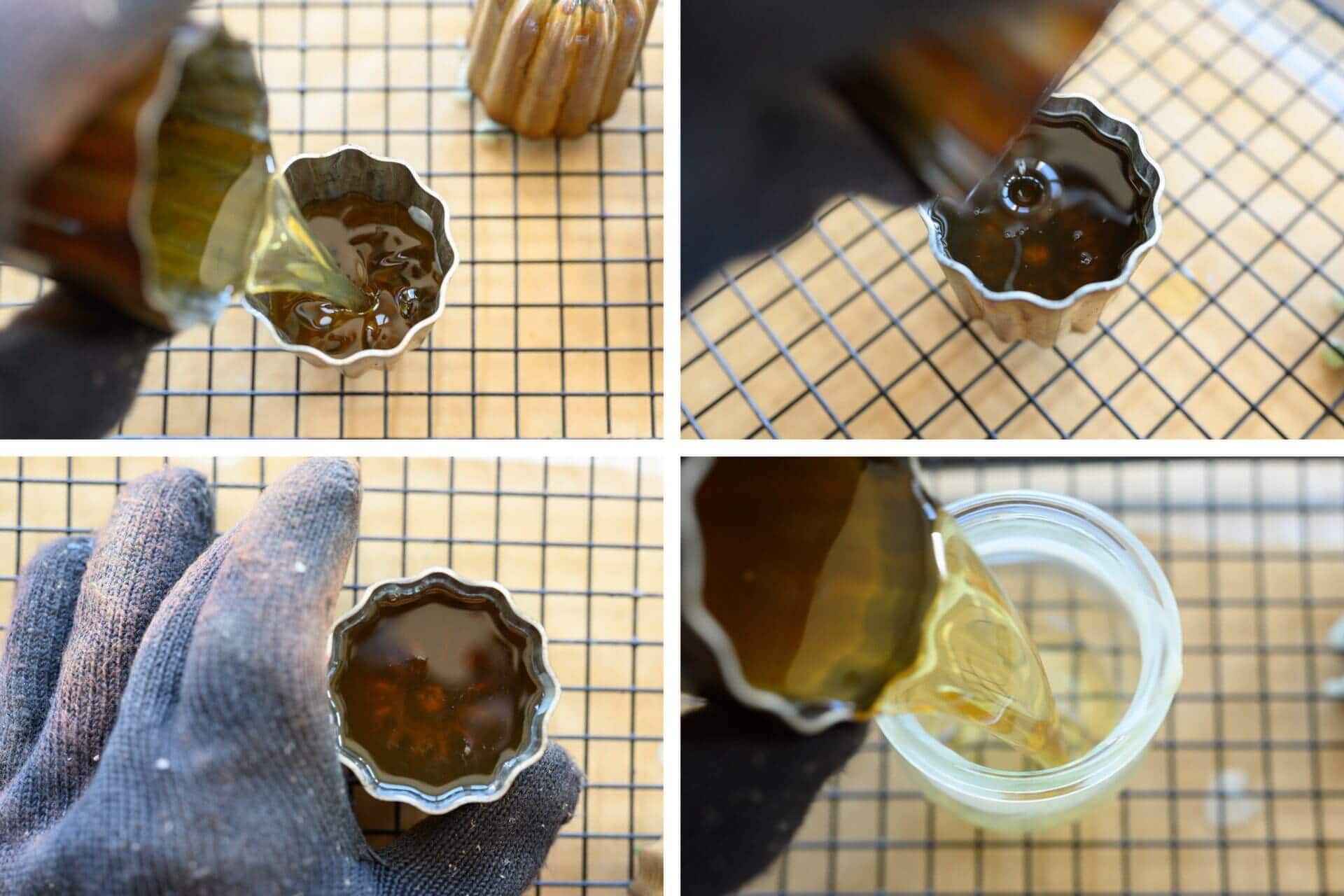 Seasoning copper canelé molds