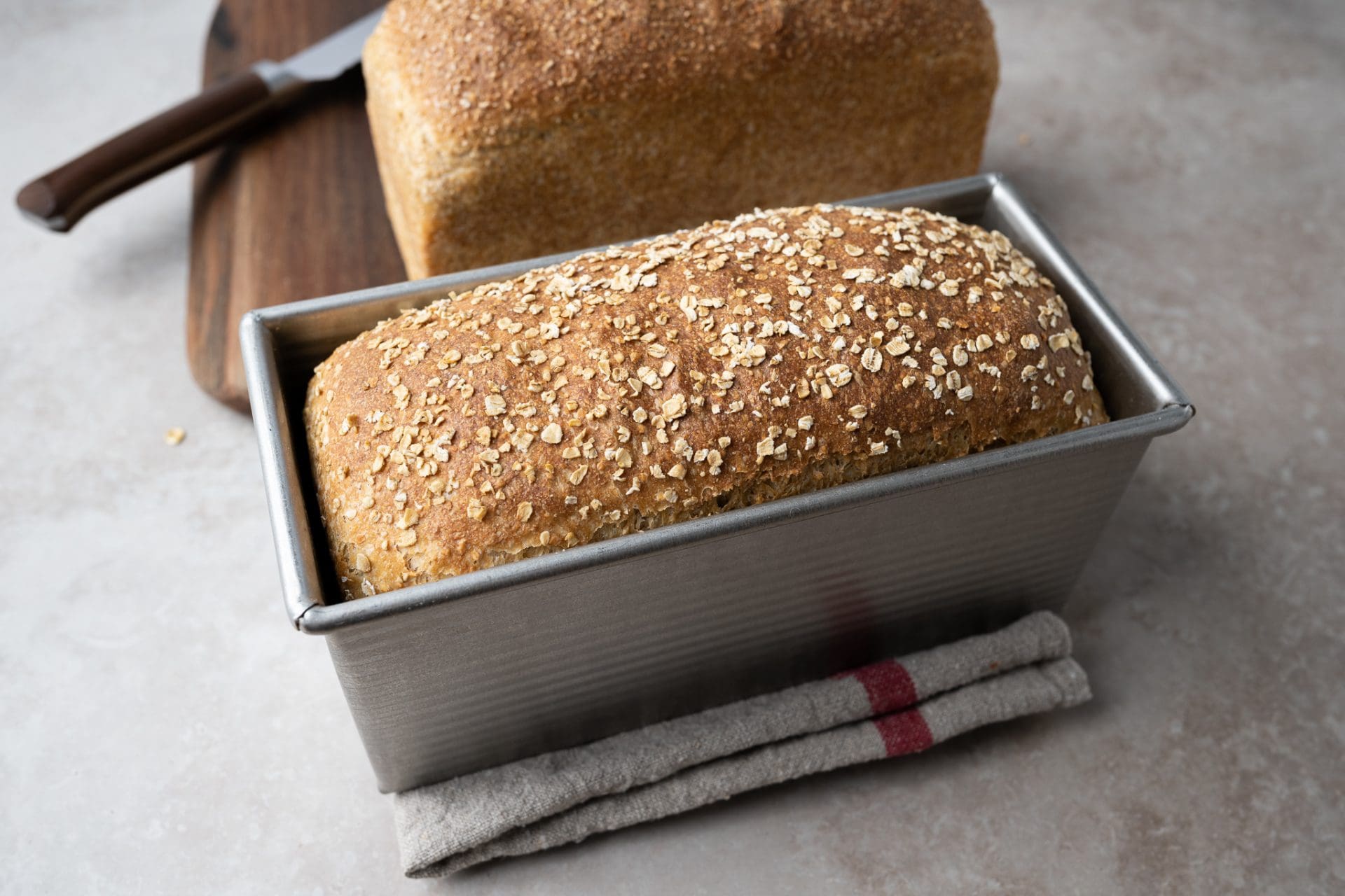 Sandwich bread topped with rolled oats