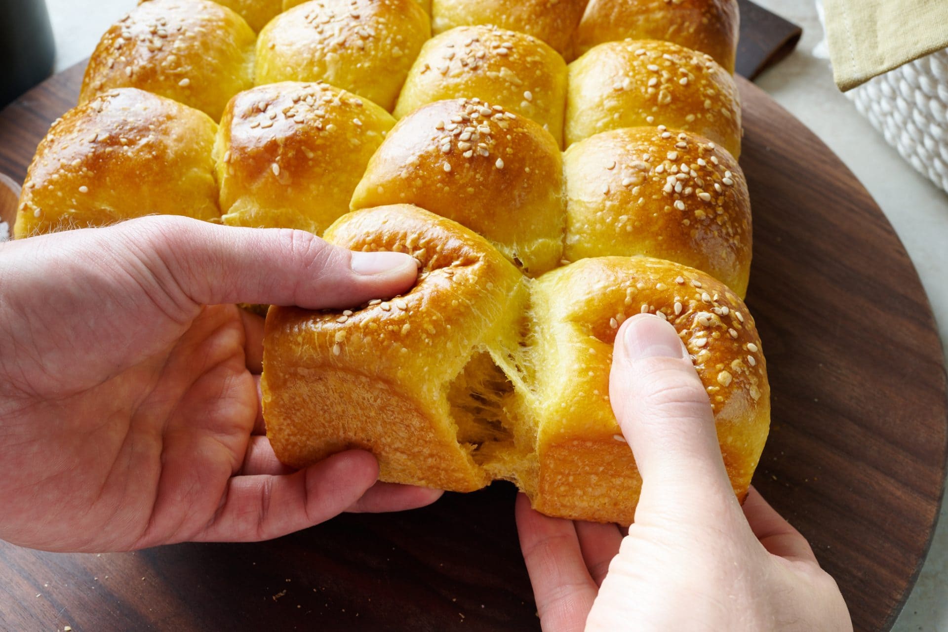 Soft sourdough pumpkin rolls