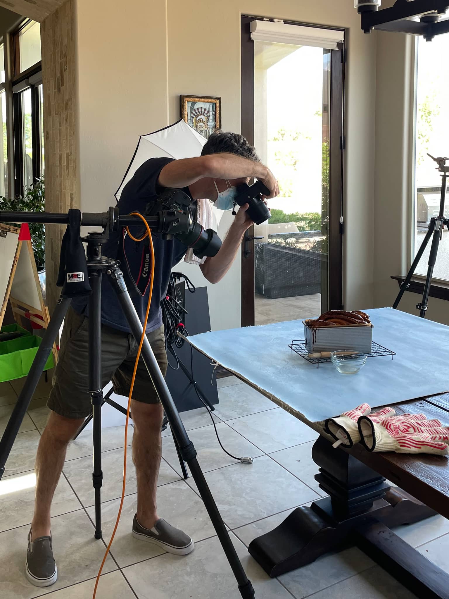 Me taking behind the scenes photos of the cookbook