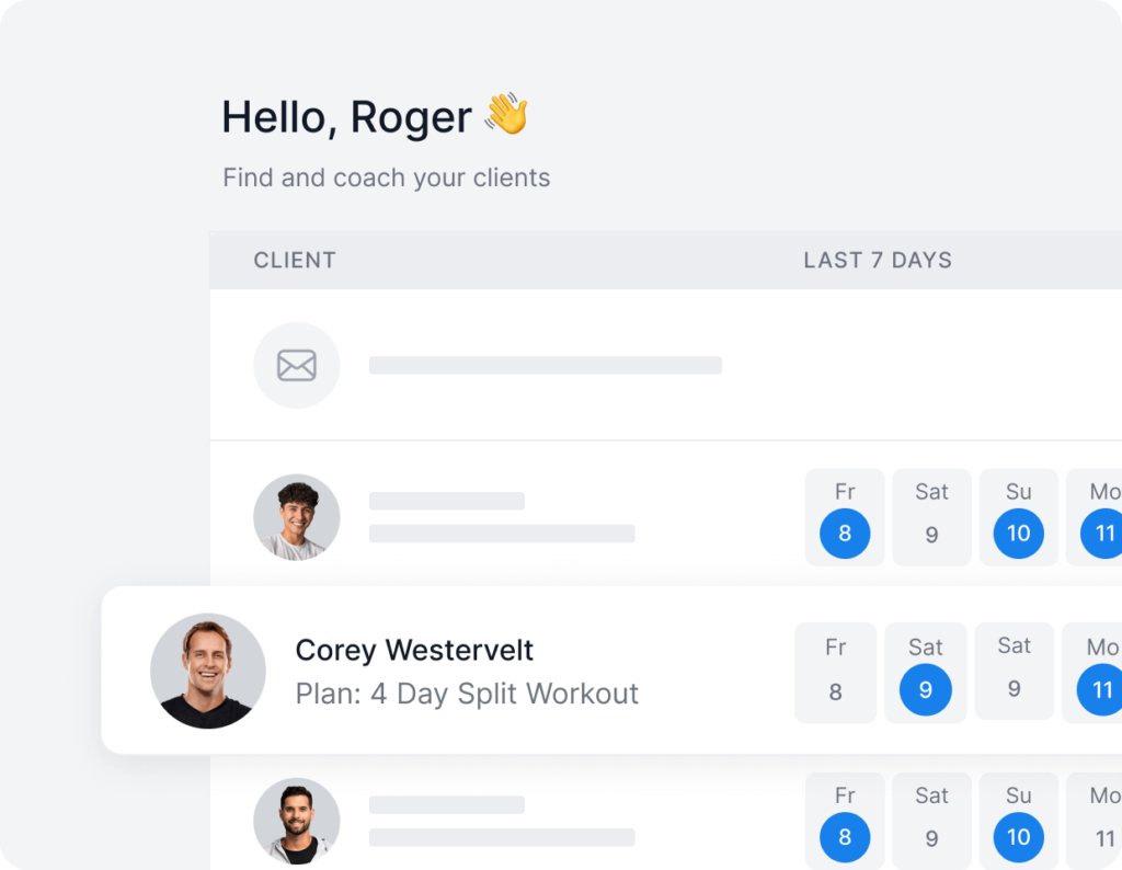 hevy coach client dashboard