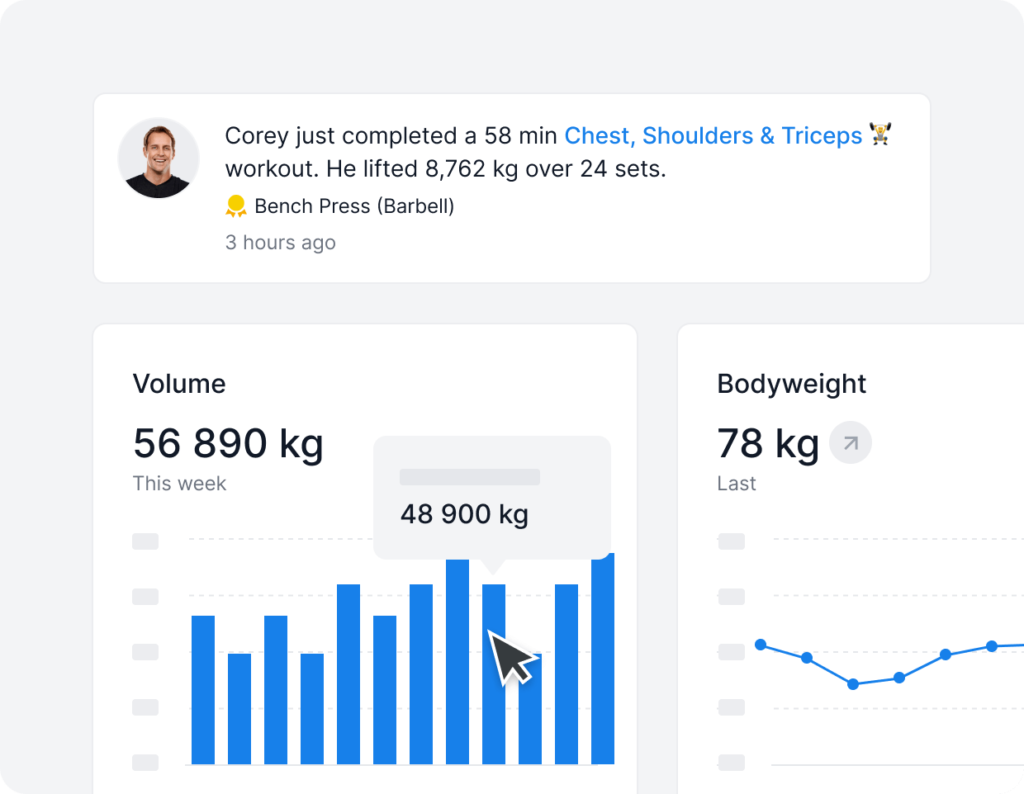 hevy coach track progress