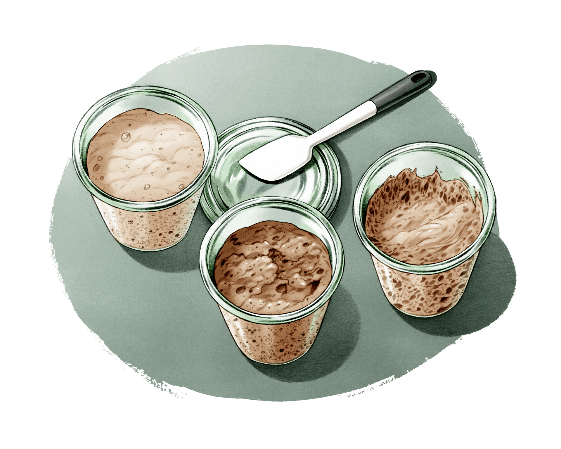 Mixing sourdough starters