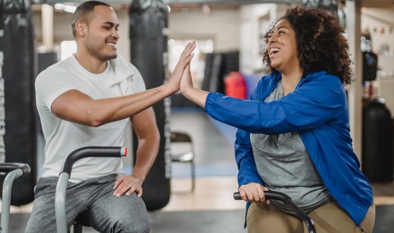 personal trainer client bike