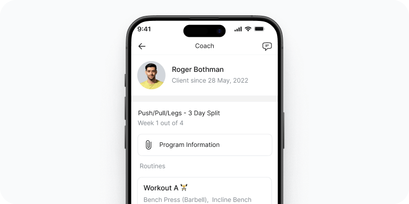 An overview of the app for coaching clients