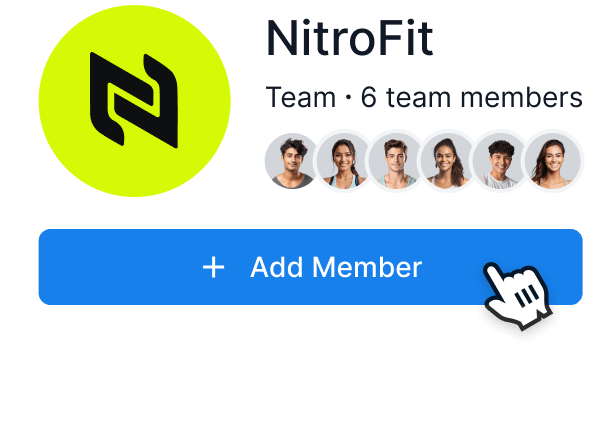 An overview of a coaching team with a button to add a new member