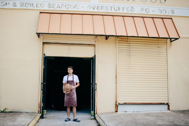 Graison Gill outside Bellegarde Bakery