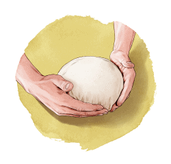 Illustration showing final dough shaping.