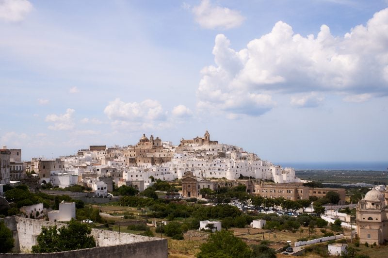 Ostuni, Italy from a distance.