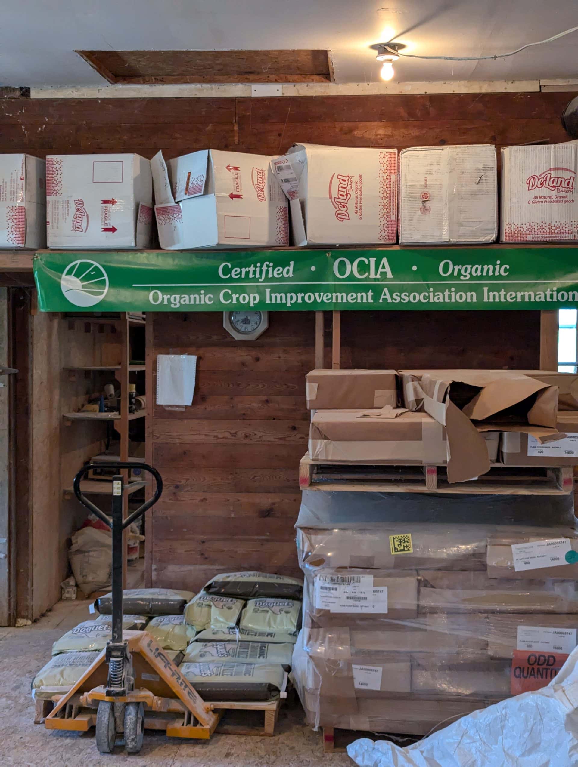 Organic grain storage.