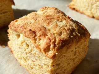 Layers of sourdough discard buttery biscuit goodness.