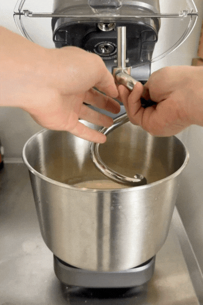 Attaching the dough hook and breaker bar to the Halo Pro.