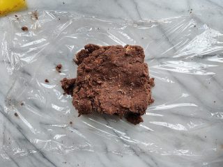 Sourdough discard cocoa galette crust just after mixing.