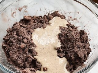 Adding sourdough discard to a cocoa galette crust.