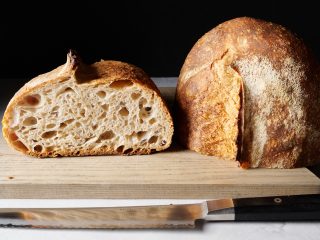 A sour loaf of sourdough bread